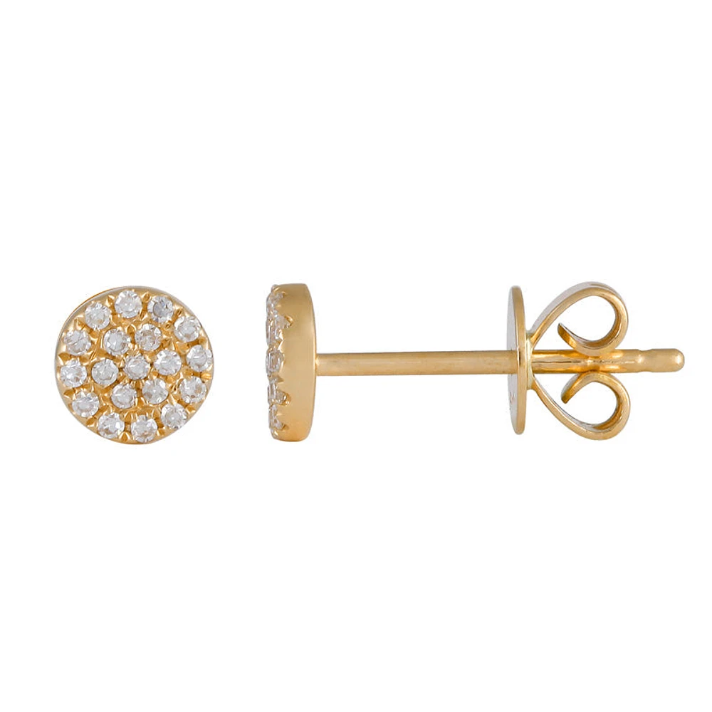 Pave Cirle Diamond Stud Earrings