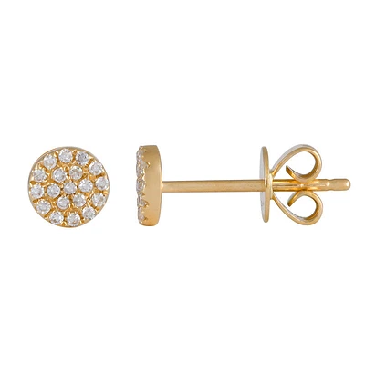 Pave Cirle Diamond Stud Earrings