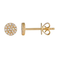 Pave Cirle Diamond Stud Earrings
