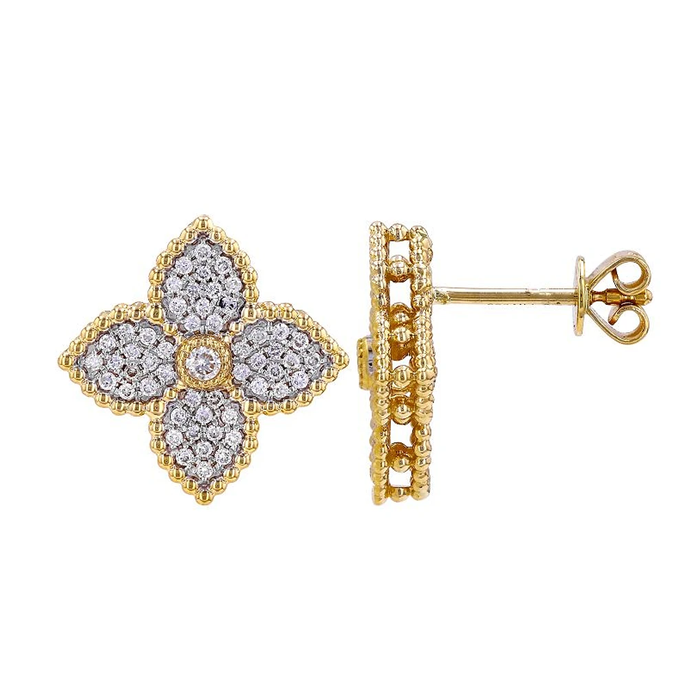 .38ct Diamond Clover Stud Earrings