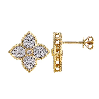 .38ct Diamond Clover Stud Earrings