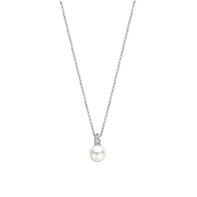 Cosmic Pearl Pave Necklace