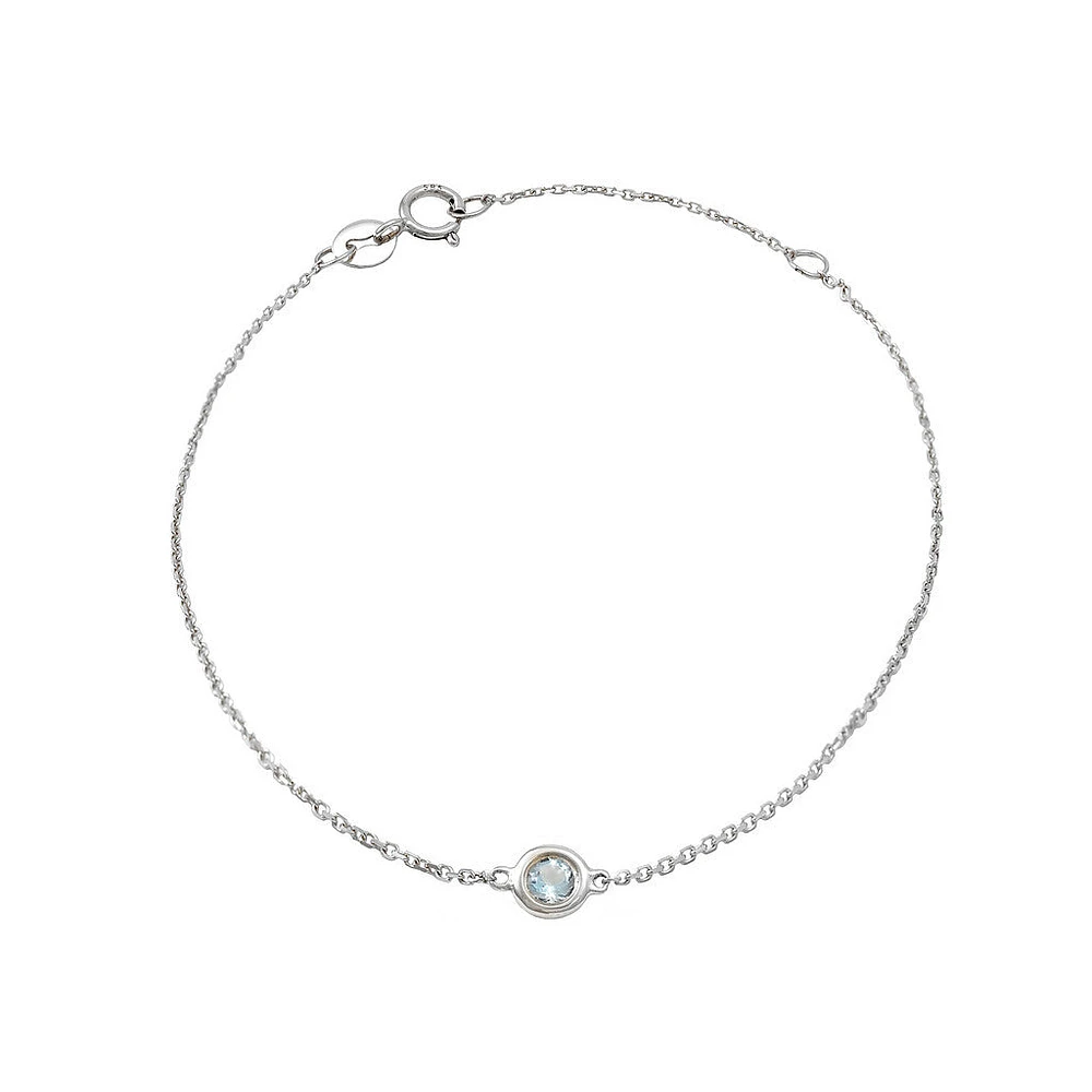Birthstone Bracelet - White Gold