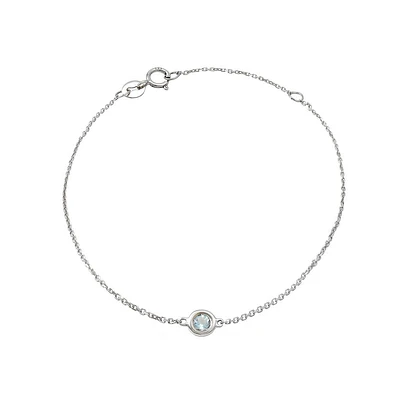Birthstone Bracelet - White Gold