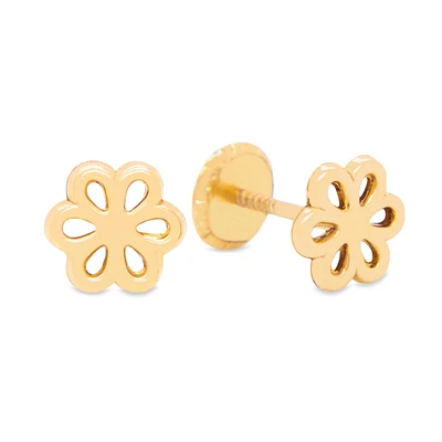 5.5MM Open Flower Stud Earrings