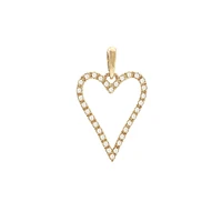 Elongated Open Heart Diamond Pendant