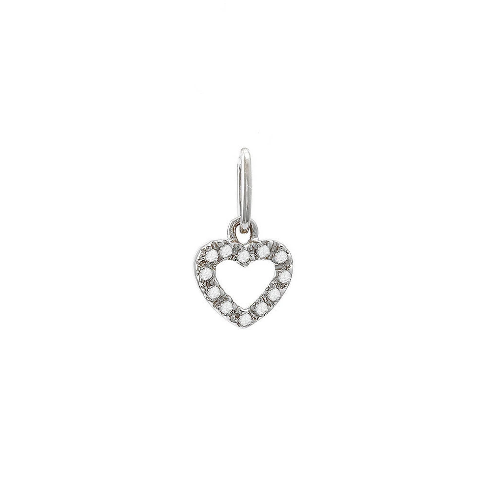 Open Heart Diamond Mini Pendant 14KW