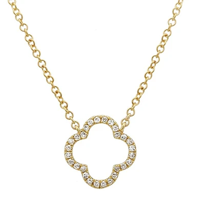 Open Clover Diamond Necklace