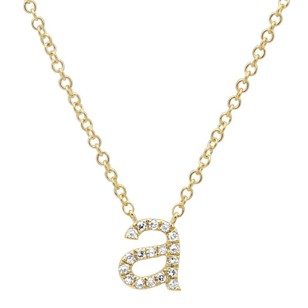 Lowercase Diamond Initial Necklace