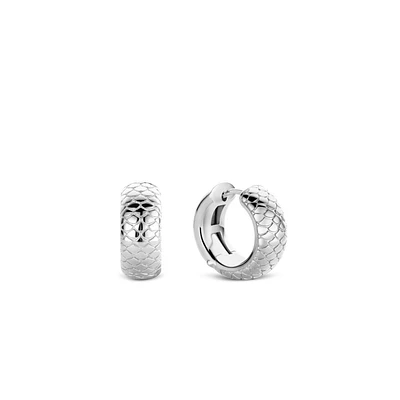 Snake Print Wide Huggie Earrings