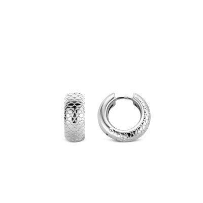 Snake Print Wide Huggie Earrings