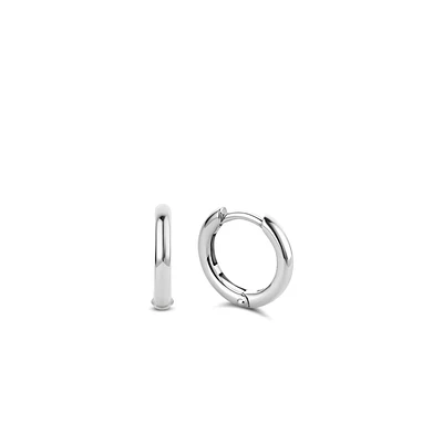Basic 14MM Silver Huggie Earrings