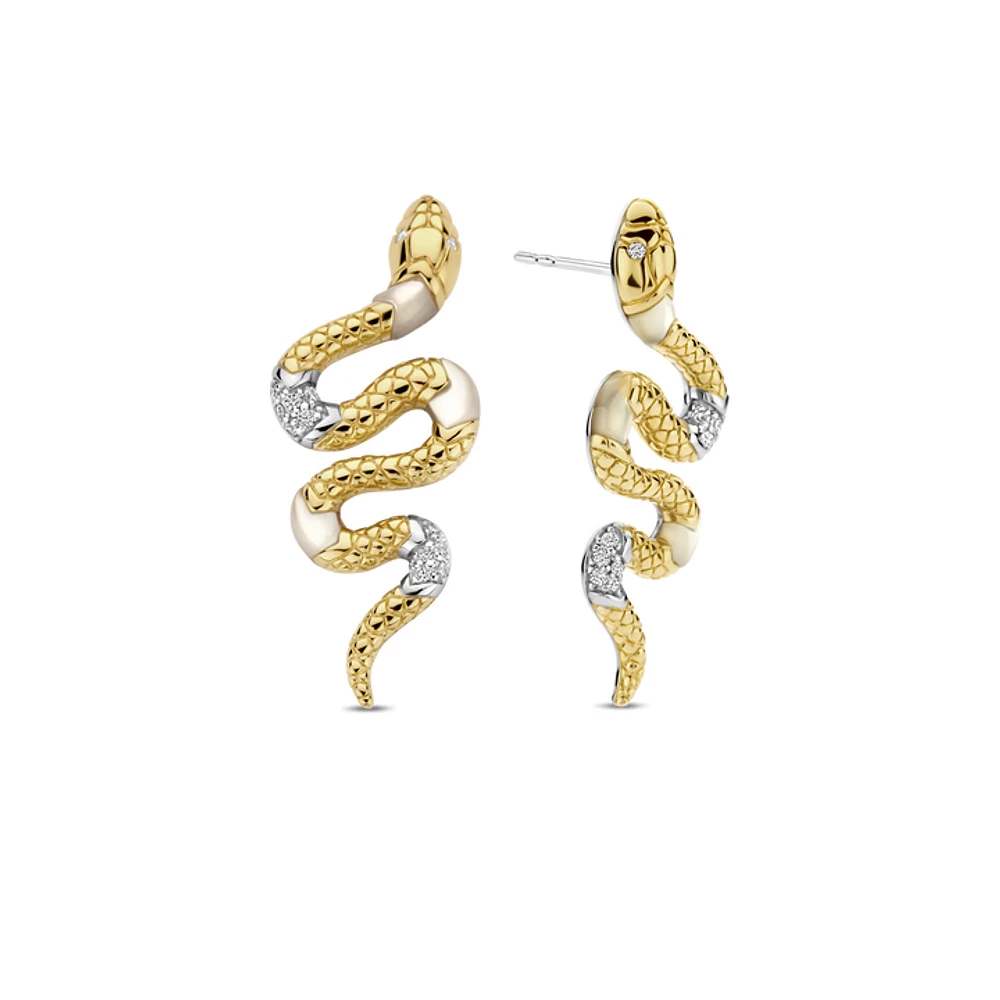Snake Milky Quartz Earrings
