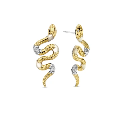 Snake Milky Quartz Earrings