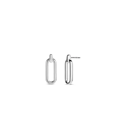 Silver Paper Clip Link Earrings