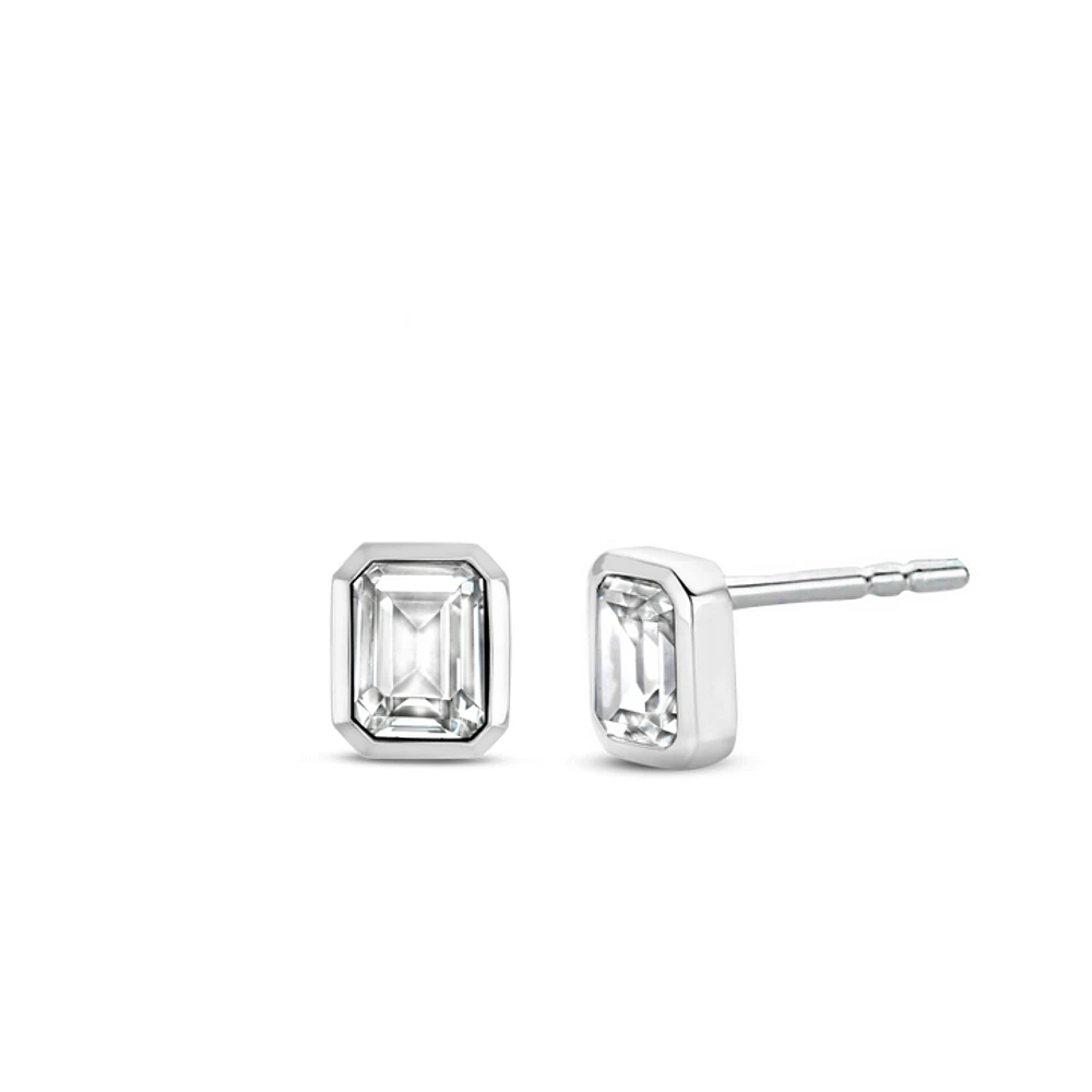 Clear Gem Stud Earrings