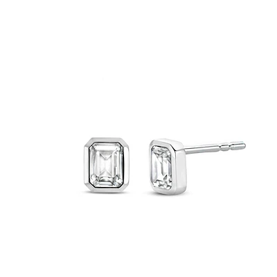 Clear Gem Stud Earrings