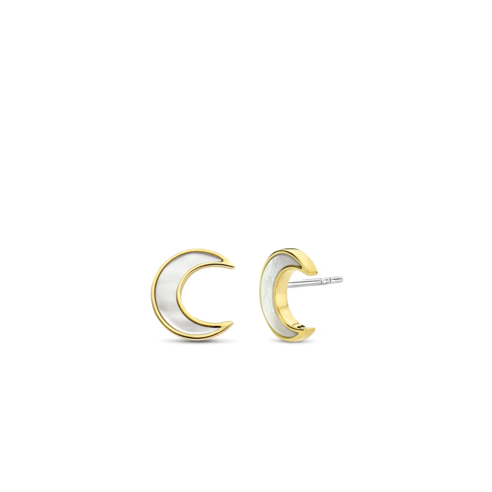 Moon Mother Pearl Stud Earrings