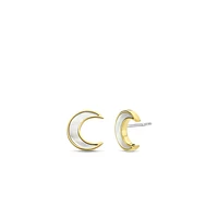 Moon Mother Pearl Stud Earrings