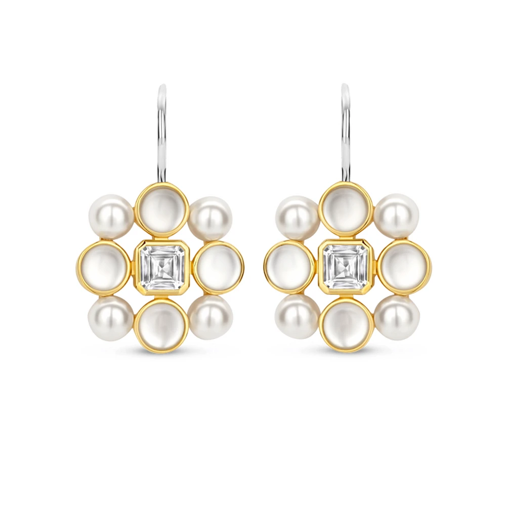 Pearl Cluster Drop Earrings