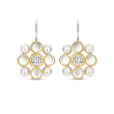 Pearl Cluster Drop Earrings