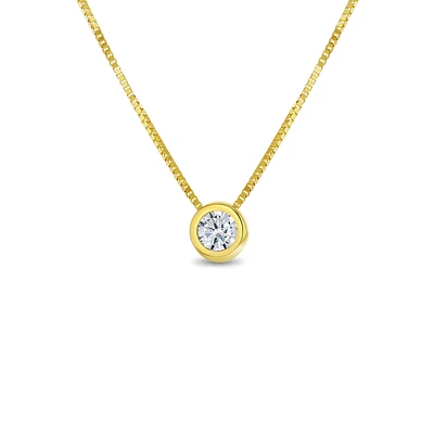 Bezel Set Zirconia Dot Kids Necklace