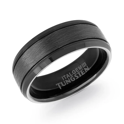 Black tungsten polished edges 8mm Ring