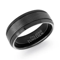 Black tungsten polished edges 8mm Ring