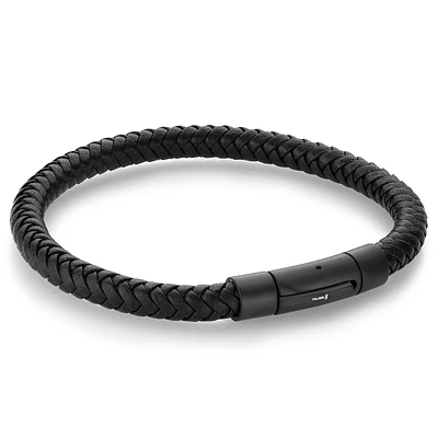 Black on Black Leather Bracelet