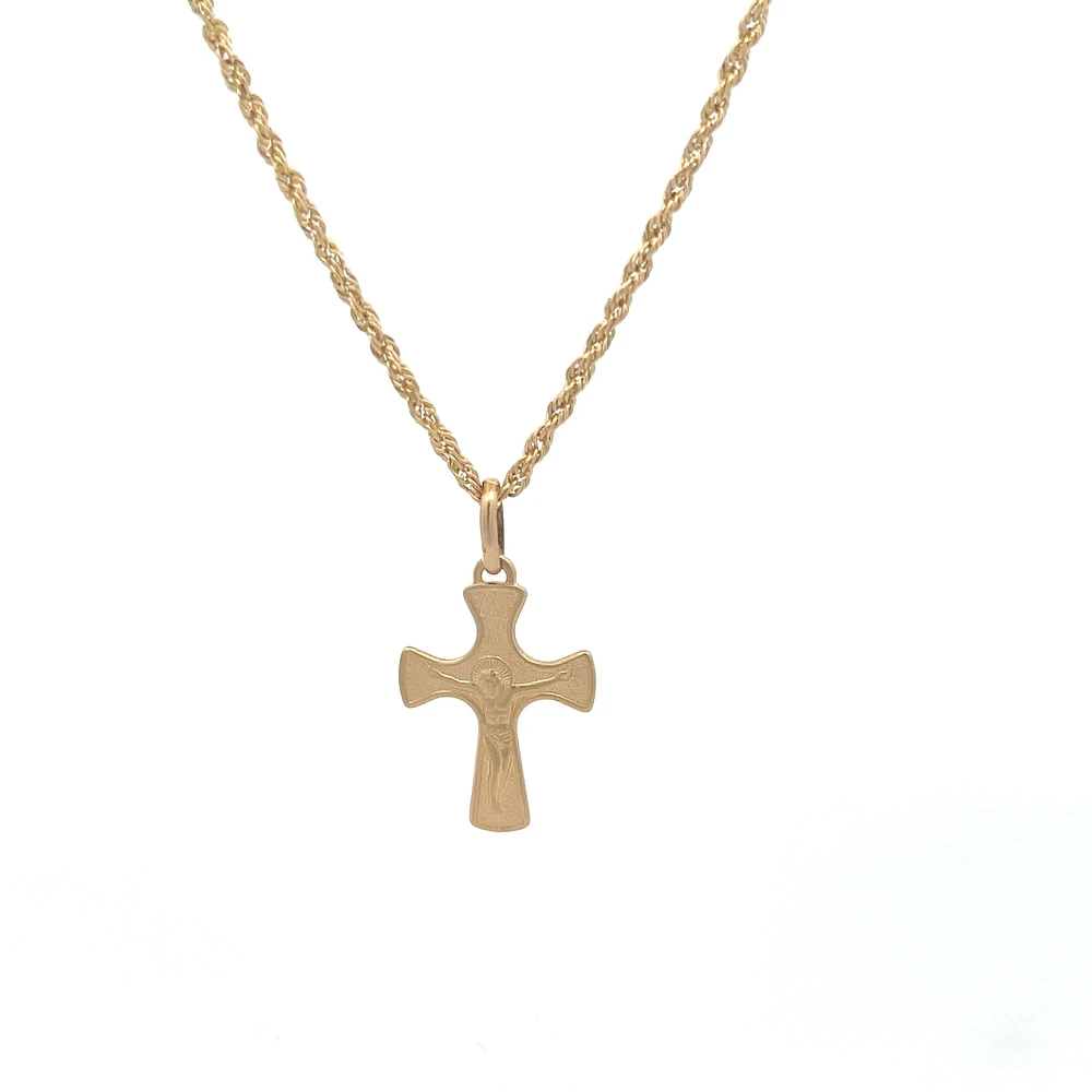 Cross with Christ Flat Crucifix 20MM Pendant