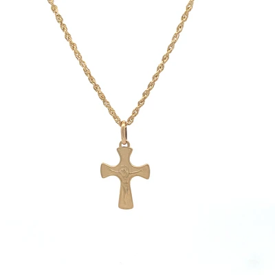 Cross with Christ Flat Crucifix 20MM Pendant