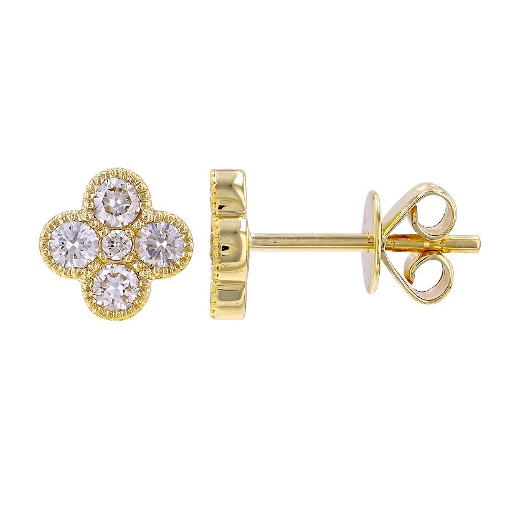 .43ct Diamond Clover Stud Earrings