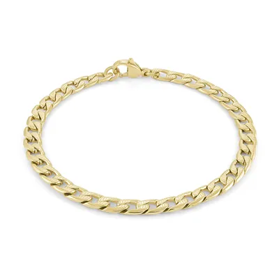 Diamond Cut Curb Yellow Steel 5MM Bracelet