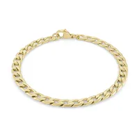 Diamond Cut Curb Yellow Steel 5MM Bracelet