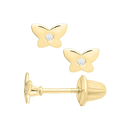 Butterfly Diamond Kids Stud Earrings