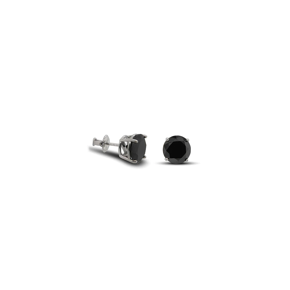 5MM Black CZ Stud Earrings