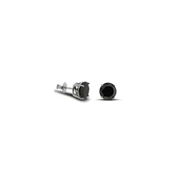 5MM Black CZ Stud Earrings