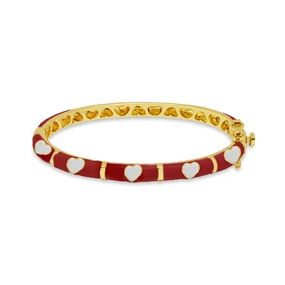 Red/White Hearts Kids Bangle Bracelet