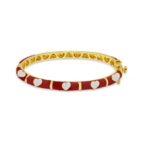 Red/White Hearts Kids Bangle Bracelet