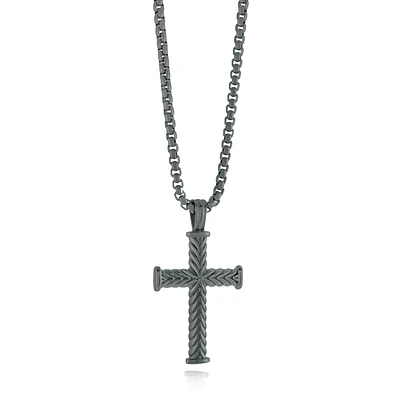 Chevron Gun IP Steel Necklace