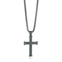 Chevron Gun IP Steel Necklace