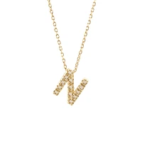 Diamond 7MM Initial Necklace