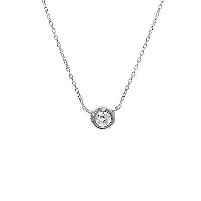 Birthstone Necklace - White Gold
