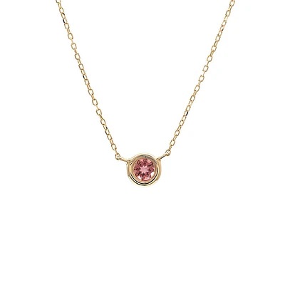 Birthstone Bezel Set Stone Necklace