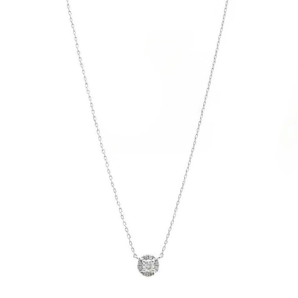 Diamond Halo .12CT Necklace
