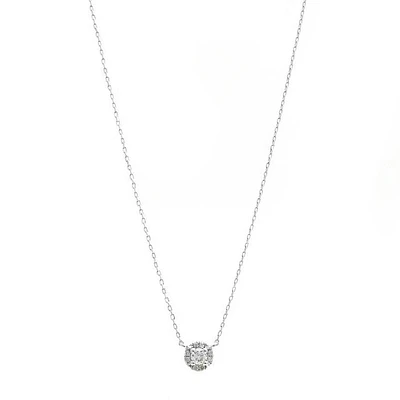 Diamond Halo .12CT Necklace