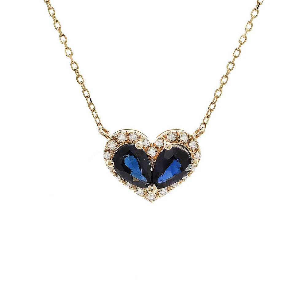 Pear Cut Heart Illusion Necklace