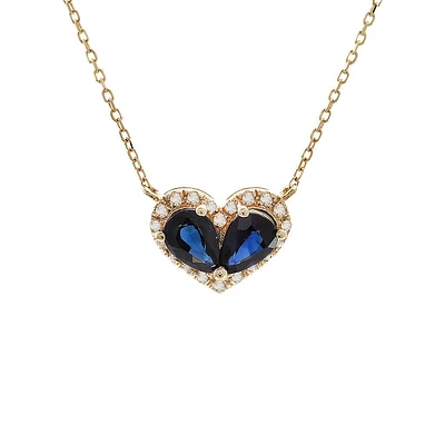 Pear Cut Heart Illusion Necklace