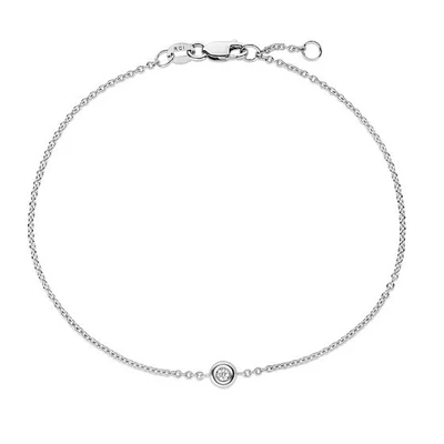 .02ct Bezel Set Diamond Bracelet 14KW