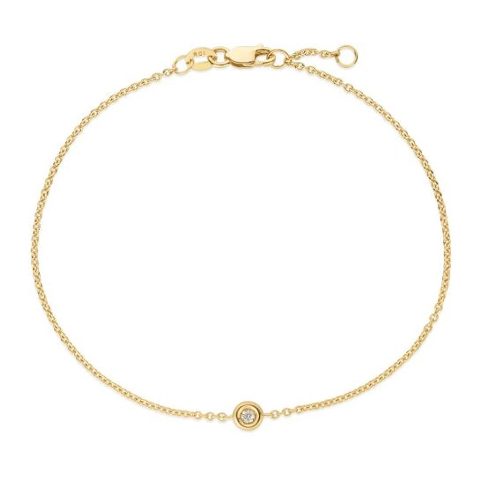 .02ct Bezel Set Diamond Bracelet 14KY